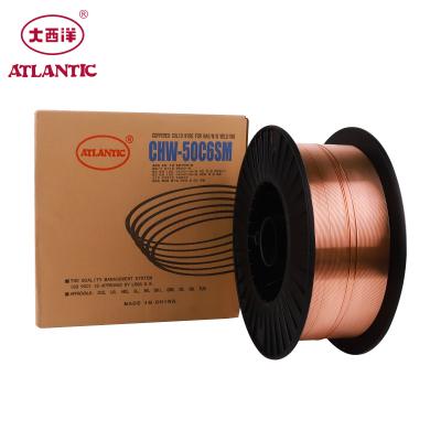 China AWS ATLANTIC Single Pass or Multipass Suit Welding Boats Structure Solid Wire Steel Gas Shielded Welds 0.8 0.9mm TIG Welding Wires ER70s-6 for sale