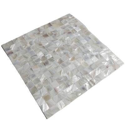 China Parquet shell pure white pearl mosaic slab for sale