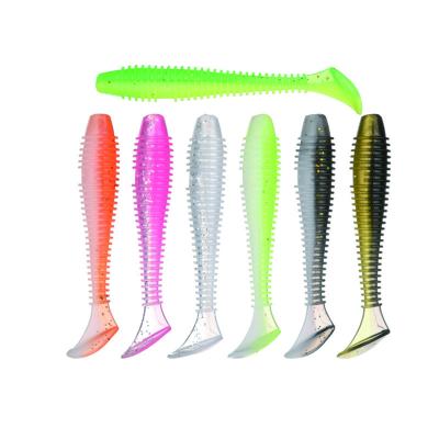 China Threaded T-Tail Road Runner Soft Bait Reverse Fishing Plug Lead False Bait Half Floating Slow Sinking Soft Worms COTOFISH-LWT001 for sale