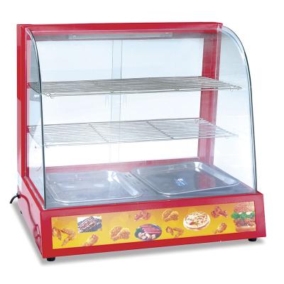 China Stainless+Glass Commercial Electric Food Display Food Pizza Pie Warmer Heater Display Cabinet for sale