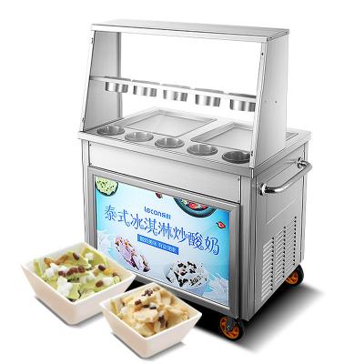 China Commercial Dairy Factory Fried Ice Cream Rolls Making Machine Frying Fruit Yogurt Ice Cream Roll Machine for sale