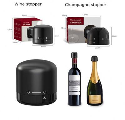 China Sustainable Factory Wholesale Fresh Food Grade Wine Keeper Vacuum WineBottle Stopper Plastic Silicon Mini Champagne Stopper Cheap Promotion for sale