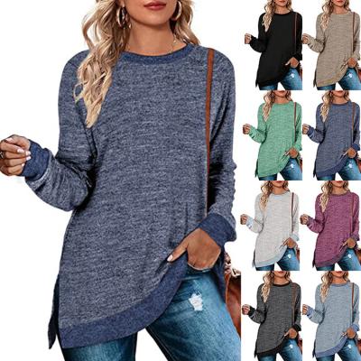 China QUICK DRY Oversized Women Cotton Pullover O-Neck T-Shirts Long Sleeve for sale