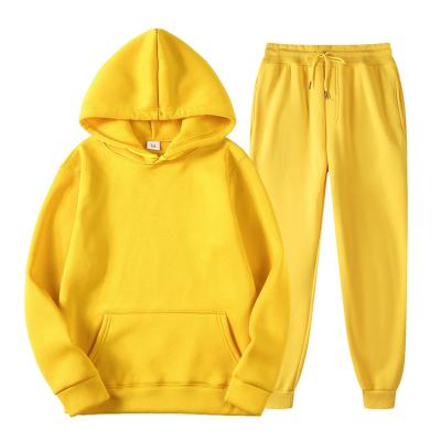 China Custom QUICK DRY Mens Pullover Tracksuit 2 Piece Sweatpants And Hoodie Set for sale