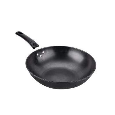 China Factory Direct Sales Large Wok Non Stick Wok Viable Non Stick Flat Cast Iron Wok for sale