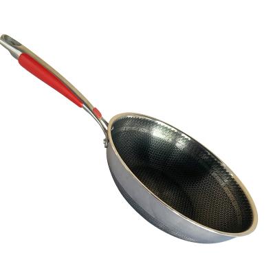 China China Factory Large Wok Handle Non-Stick Wood Stainles Steel Wok Viable Wok With Long Handle for sale