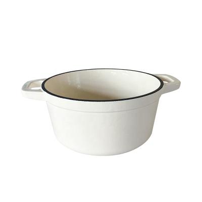 China Sustainable High Quality Widely Used Eco Friendly Enamel Metal Cast Iron Casserole With Two Handles for sale