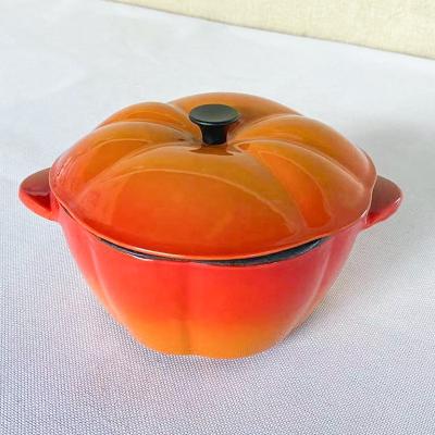 China Best quality viable kitchen hotel enamel pumpkin cast iron pot hotcase hotcase casserole pots non stick casserole for sale