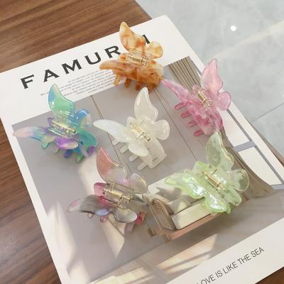 China New Product Factory Supplier Environmental Friendly Butterfly Hair Claw Butterfly Hair Clips Acetate Claw Hair Clips for sale