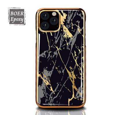 China Fashion for iPhone 11 /XI new phone case with luxury frame design electroplating gold and silver color available marble pattern for sale