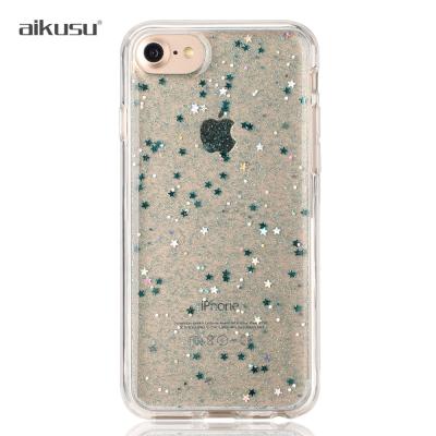 China Aikusu Mobile Phone Accessories Case Anti Gravity For iPhone 6 Max 7 8 xs xr Cell Glitter Pink Phone Case Cover for sale