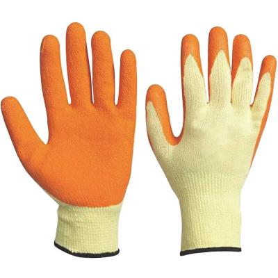 China Gelbe Größe 8-11 Latex-Garten-Handschuhe/der Arbeits-Yard Handschuh-10G strickten Falte zu verkaufen