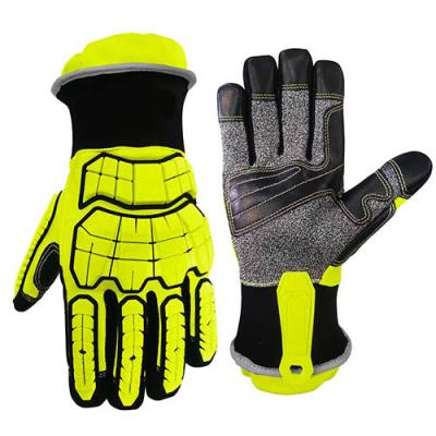 China Hi Visible Green XS-3XL Cut Resistant Work Gloves  Impact Protection for sale