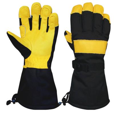 China Draußen fünf Finger lederne Marke Ski Gloves Deerskin Ski Glovess Hysafety zu verkaufen