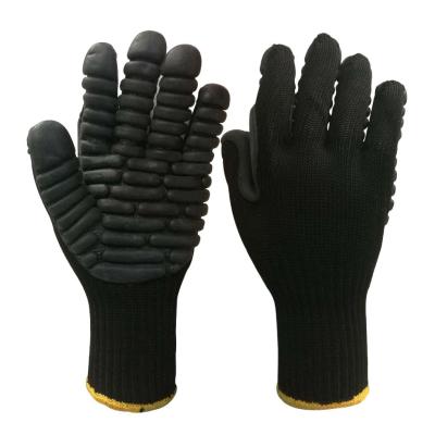 China Guantes de humedecimiento de capa negros de la vibración del CE/guantes de la protección de la vibración en venta