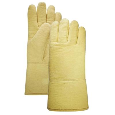 China Kevlar amarillo sentía guantes resistentes al fuego del trabajo de 350 grados 2 capas en venta