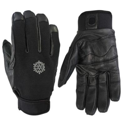 China Curved Finger Design Grain Goat Skin Tactical Rappelling Gloves Windstop Back for sale