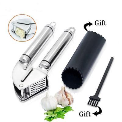 China Chopper Silicone Garlic Meat Grinder Garlic Press Tipping Crusher Garlic Peeler Garlic Press Stainless Steel Viable Arc Rocker for sale