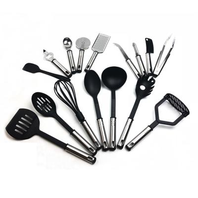 China Sustainable hot sale kitchen utensil set household type stainless steel kitchen nylon tool kit cooking tool kit for sale