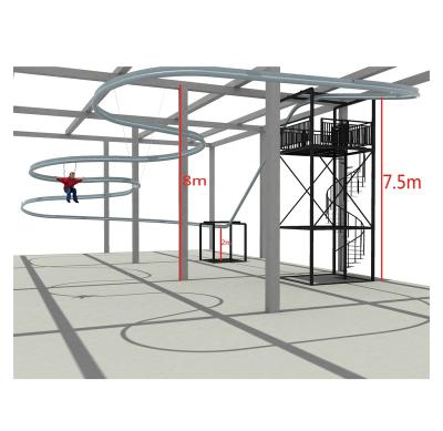 China Custom Galvanized Steel Roller Coaster Outdoor Indoor Playground Equipment Zip Line For Sale for sale