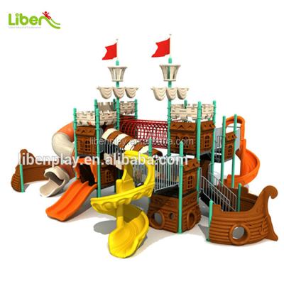 China Plastic Playground Pirate Ship LLDPE Playground Sets, Kids Outdoor Plastic Playground Equipment for sale