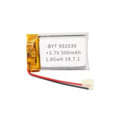 China kc consumer electronics CE certified 902030 3.7V 500mAh lipo battery for toys cosmetics for sale