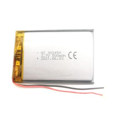 China High Temperature Toys 80C Degree Battery 3.7V 303450 500mAh Lithium Ion Battery for sale