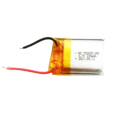 China Consumer Electronics High Rate 20C Li Ion 3.7V Polymer Battery 702025 Product 220mAh Rechargeable Batteries for sale