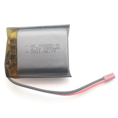 China High Quality Toys Recorder 103035 1000mah 3.7v Lithium Polymer Battery 3C Discharge Rate For Cosmetic Mirror for sale