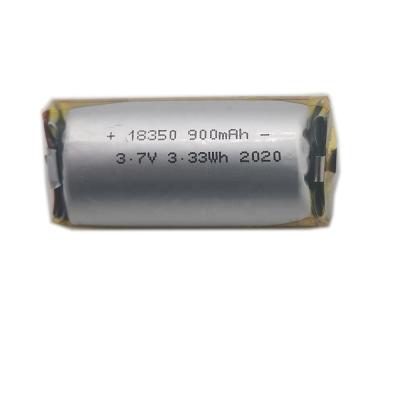 China Consumer Electronics Factory Price High Discharge 900mAh Rate 10C 9A Li-ion Lithium Polymer Rechargeable Battery 3.7V 18350 Battery for sale