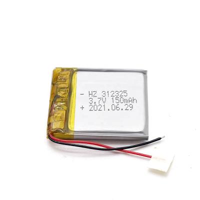 China Ultra thin toys small size 312325 3.7v 150mah Li-polymer battery 3.7v lipo battery for sale