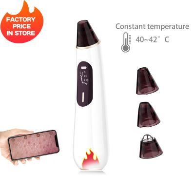 China Black Head Removal Blackhead Remover Pore Vacuum With Camera Blackhead Remover With Warm Compress Face Cleaning for sale