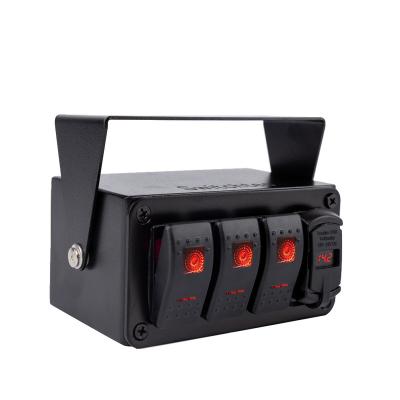 China Cell Phone/New Ipad/Camera/PDA/MP3 Switches Box Mount 12V 24V Voltmeter 4 Band Rocker Switch Flush Panel With USB Charger for sale