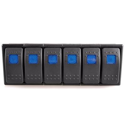 China ABS 12V 16A On/Off Light Rocker Reset For Carling Boat Car With Switch Panel (Blue 6 Pack) for sale