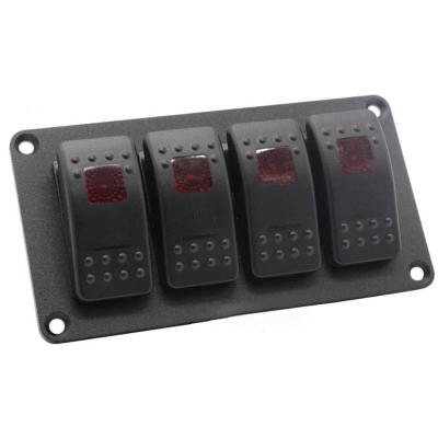 China Mobile Phone/Ipad/Camera/PDA/MP3 12V 24V 4 Way Marine Rocker ON SWITCH Dual USB Boat Rocker Switch Waterproof Panel for sale