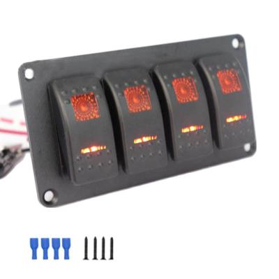 China Mobile Phone/Ipad/Camera/PDA/MP3 12V 24V 4 In 1 Marine 5 Pin On Off Double Rocker Switch USB Boat Electrical Switch Panel for sale