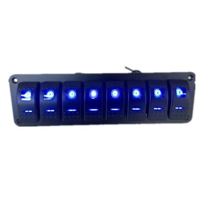 China Universal 8 Band Car Mobile Phone/Ipad/Camera/PDA/MP3 Truck Adapter Rocker Switch Panel LED Light Boat Marine Switch Panel for sale