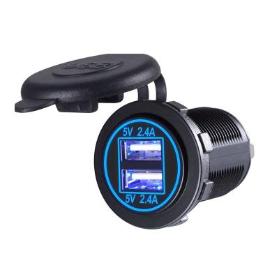 China Wholesale Universal Car Charger 4.8A Mobile Phone/Factory Ipad/Camera/PDA/MP3 Fast Charger 2 USB Plug 12v Socket 12v Left Car for sale