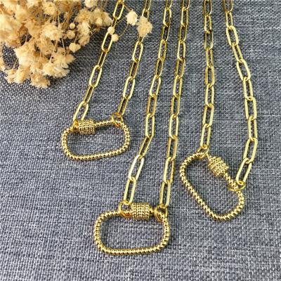 China LS-E1353 Astounding Gold Luck Gold CZ Clasp Pendant Necklace High Quality Jewelry for sale