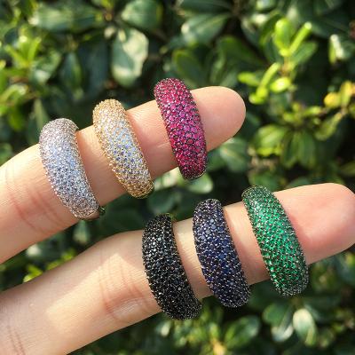 China Luck LS-E818 Micro Cobblestone CZ Rings Colorful Jewelry For Women for sale