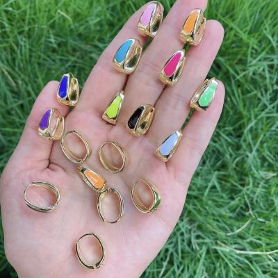 China BOHEMIA LS-L070 Fatanstic Gold Plating CZ Earring Rainbow Color Circle Cuff Earring For Women for sale