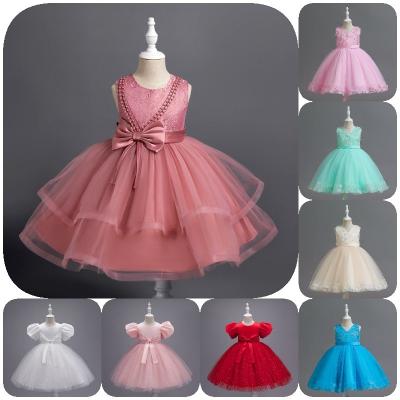 China Cute Anti-wrinkle Girl Party Ball Gown Kids Birthday Party Dance Dress For Girls 2-12 Years Sleeveless for sale