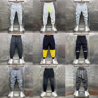 China Wholesale Men's Pants Anti-Wrinkle Ribbon Slim Casual Cotton Sweatpants Custom Logo Pattern for sale