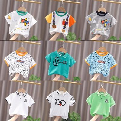 China Factory direct sales breathable short-sleeved T-shirt boys summer cartoon aircraft pattern children's sportswear high quality for sale