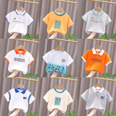 China Baby Breathable Short Sleeve Alphabet Print Boys Summer Children's T-shirt Polo T-shirt Baby Clothing Manufacturers Wholesale for sale