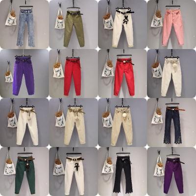 China New Fashion High-end QUICK DRY Women's Miss Xia Straight Pants Washed Jeans Pencil Pants Wide Leg Pants for sale