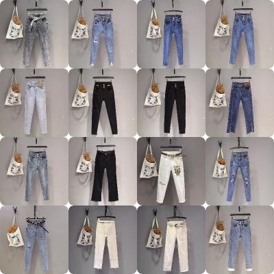 China New Summer Fashion QUICK DRY Skinny Jeans All Match Women's High-waisted Slim Jeans for sale