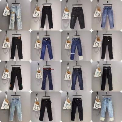 China Summer 2023 female high QUICK DRY stretch jeans plus size high waist to show the body loose and slim jeans for sale