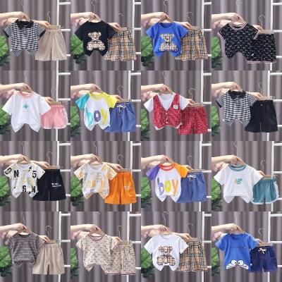 China Wholesale Cheap Casual Two Piece Shorts Sleeved Boys T-shirt Cotton Baby Clothes Summer Boys Clothing for sale