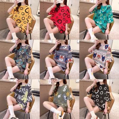 China 2023 T-shirt Women's Anti-wrinkle Sleeve Spring And Summer Clothes In Long T-shirt Women's Cartoon Loose Top for sale